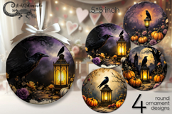Spooky halloween | round ornaments sublimation design P2 Product Image 1