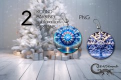 Christmas snowflake | xmas Round earring Sublimation PLUS2 Product Image 1