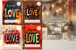 Boho Inscription | 4 hippie Money Card Sublimation designs 2 Product Image 1