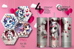 Valentine animals | 4 unicorn Skinny tumbler designs Product Image 1