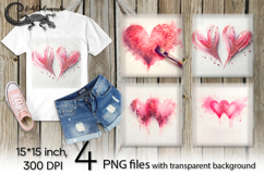 Valentine hearts | 4 PNG Sublimation designs P2 Product Image 1