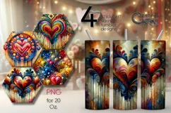 Vintage Hearts | 4 Skinny tumbler sublimationd designs P2 Product Image 1