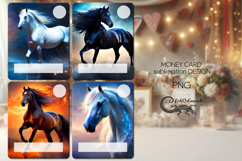 Horse | 4 Money Card Sublimation designs PLUS2 Product Image 1