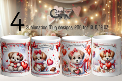 Cute valentine puppy | 4 love mug sublimation designs PLUS Product Image 1