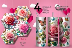 Valentine rose | Skinny tumbler Sublimation design PLUS2 Product Image 1