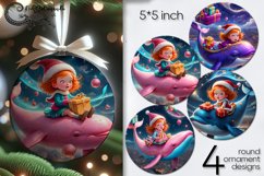Fairy tale Christmas | round ornaments sublimation design Product Image 1