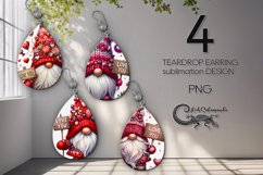 Valentine gnome | 4 Sublimation teardrop earring designs2 Product Image 1