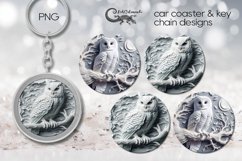 3d style owl | Car coaster &amp; key chain sublimation P2 Product Image 1