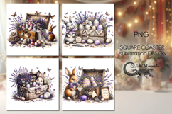 Easter rabbit | 4 square coaster sublimation designs P2 Product Image 1