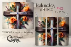 Christian cross | Skinny tumbler Sublimation design PLUS2 Product Image 1
