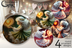 Valentine atmosphere | round ornaments sublimation design P2 Product Image 1