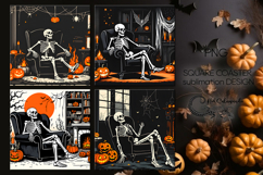 Vintage halloween | 4 square coaster sublimation designs PL2 Product Image 1