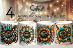 Western sunflowers | 4 Mug western sublimation designs PLUS2 Product Image 1
