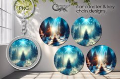 Christmas landscape | Car coaster &amp; key chain sublimation P2 Product Image 1