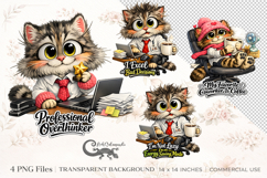Office cat | 4 funny PNG Sublimation designs Product Image 1