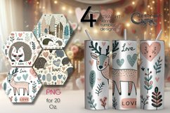 Valentine hedgehog &amp; deer | 4 scandi Skinny tumbler designs Product Image 1