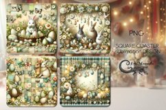 Vintage easter | 4 square coaster sublimation designs P2 Product Image 1
