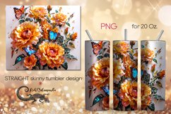 Glitter Flowers | shining tumbler Sublimation design PLUS2 Product Image 1