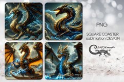 Fantasy dragon | 4 square coaster sublimation designs2 Product Image 1