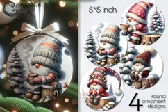 Christmas gnome with cocoa | round ornaments sublimation 2 Product Image 1