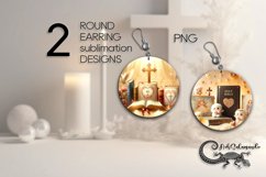 Christian faith | round earring Sublimation design PL2 Product Image 1