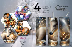 Christmas horse & garland | 4 Sublimation Tumbler designs Product Image 1