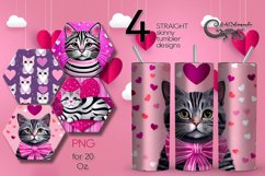 Valentine animals | 4 cute cat Skinny tumbler designs 2 Product Image 1