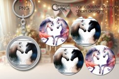 Valentine animals | horse Car coaster &amp; key chain design PL2 Product Image 1