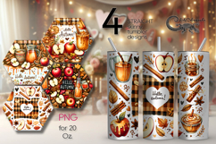 Autumn vibes | 4 fall Skinny Tumbler Sublimation designs P2 Product Image 1