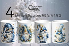 Watercolor Christmas gnome | xmas Sublimation Mug designs P2 Product Image 1