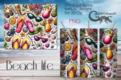 BeachLife | tropical Skinny Tumbler Sublimation design PLUS2 Product Image 1