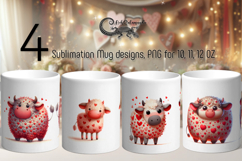 Valentine cow | 4 mug sublimation designs PLUS Product Image 1