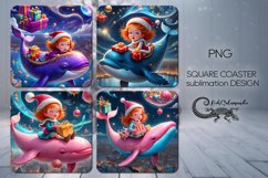 Christmas fairy tale | square coaster sublimation designs Product Image 1