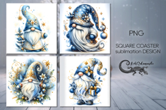 Christmas gnomes | 4 xmas square coaster sublimation PL2 Product Image 1