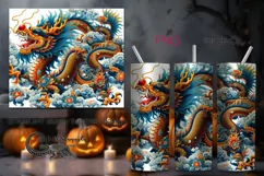 Chinese dragon | Retro Skinny tumbler sublimation design PL2 Product Image 1