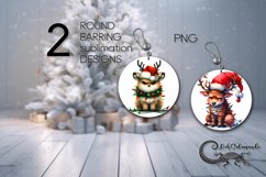 Christmas Deer | 2 Round earring Sublimation designs2 Product Image 1