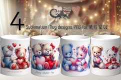 Valentine animals | teddy bear mug sublimation design PLUS Product Image 1