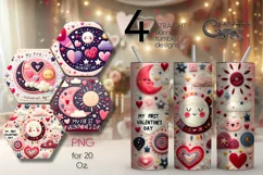 Nursery Hearts | 4 Skinny tumbler sublimationd designs PL2 Product Image 1