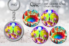 3d Christmas landscape | Car coaster &amp; key chain design PL2 Product Image 1