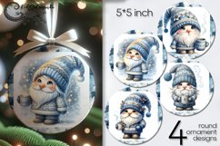Christmas gnome | xmas round ornaments sublimation designs2 Product Image 1