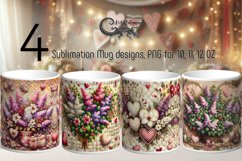 Romantic lilac bush | 4 valentine Mug Sublimation designs Product Image 1