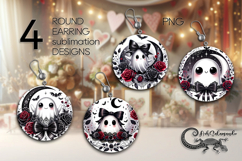 Funny ghost | Halloween Sublimation round earring design P2 Product Image 1