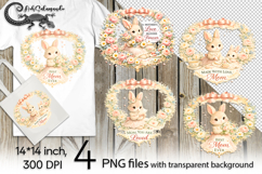 Mothers Day rabbit | 4 cute PNG Sublimation designs Product Image 1
