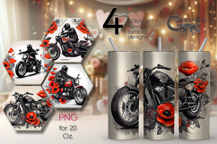 Motorcycle &amp; flowers | Bike Skinny tumbler sublimation PL2 Product Image 1