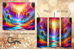 Neon Tropics | Beach Skinny Tumbler Sublimation design PLUS2 Product Image 1