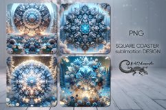 Christmas Snowflake | xmas square coaster sublimation PLUS2 Product Image 1