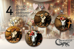 Halloween cow | 4 Sublimation round earring designs PL2 Product Image 1