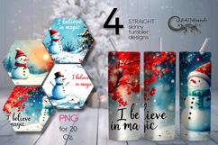 Christmas snowman card | Skinny tumbler sublimation design P Product Image 1