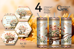 Vintage Spring | 4 Skinny tumbler Sublimation designs P2 Product Image 1