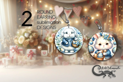 Easter rabbit | spring Round Earring Sublimation designs PL2 Product Image 1
